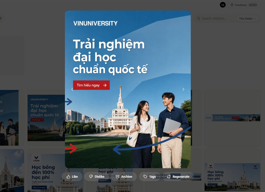 Bản dọc của batch 2 với logo VINUNIVERSITY và dải trang trí brand